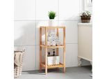 The Living Store Mensola Da Bagno 36X36X79 Cm In Noce Massiccio
