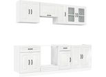 Vidaxl Set Di 8 Mobili Da Cucina Kalmar In Materiale Ligneo Bianco Lucido