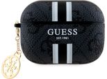 Guess Guap2P4Rpsk Airpods Pro 2 (2022/2023) Cover Czarny/Nero 4G Strisce Stampate Charm