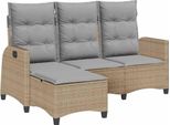 Vidaxl Divano Da Giardino Con Funzione Reclinabile Cuscini A Forma Di L Beige Poly Rattan