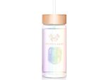 Borraccia In Vetro Crystallove Con Cristallo Di Rocca E Cannuccia, 400 Ml - Ologramma