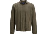Jack & Jones Polo Invernale A Maniche Lunghe Con Cavo Verde 2XL Uomo Verde 2XL