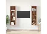 Maison Exclusive - Set Mobile Tv 2 Pezzi Marrone 37 X 37 X 142,5 Cm Materiale Ligneo