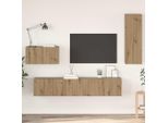 Maison Exclusive - Mobile Tv Da Parete Montaggio A Parete 4 Pezzi Rovere Artigianale Materiale Ligneo