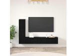 Maison Exclusive - Mobile Tv Da Parete 2 Pezzi In Legno Effetto Rovere Nero