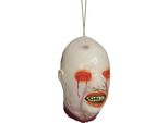 Decorazione Di Halloween Testa Raccapricciante Faccia Insanguinata Horror Spaventoso Oggetto Di Scena Accessorio Lugubre Festa Fantasma Dettagli Spaventosi Atmosfera Inquietante, Colore: Bianco