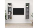 Maison Exclusive - Mobile Tv A Parete 2 Pz Grigio Cemento In Truciolato