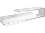 Porta Tv Angel Cerdá In Legno Bianco Con Base In Acciaio Cromato E Base In Acciaio Cromato 3042