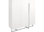 Angel Cerdá Credenza Alta In Legno Bianco E Acciaio Cromato 3053