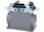 04301100274 Harting Han 10B Custodia A Base Alta, Uscita Cavi Laterale 2Xm40, Con 2 Traverse M40 A Vite