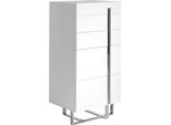 Chiffoniere Angel Cerdá In Legno Bianco E Acciaio Cromato 7018