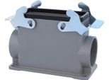 04301160272 Harting Han 16B Custodia A Base Alta, Uscita Cavi Laterale 2Xm40, Con 2 Traverse M40 A Vite