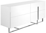 Credenza Angel Cerdá In Legno Bianco E Acciaio Cromato 3052