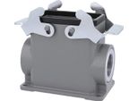 04301100267 Harting Han 10B Custodia A Base Alta, Uscita Cavi Laterale 2Xm25, Con 2 Traverse M25 A Vite