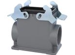 04301100273 Harting Han 10B Custodia A Base Alta, Uscita Cavi Laterale 2Xpg29, Con 2 Traverse Pressacavo PG29