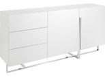 Credenza Angel Cerdá In Legno Bianco E Acciaio Cromato 3051