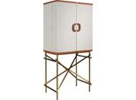 Angel Cerdá Grande Credenza, Tessuto, Noce E Acciaio Lucido Color Oro 3272