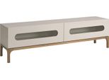 Porta Tv Angel Cerdá In Legno Grigio E Noce Con Illuminazione Interna 3242