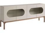 Credenza Angel Cerdá In Legno Grigio E Noce Con Illuminazione Interna 3241