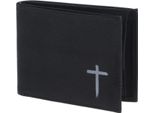 Oxmox Portafoglio New Cryptan Rfid Protect PocketböRse Freedom Cross Print Grey Black Nero