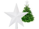 Copri Albero Di Natale - Stella Bianca Glitterata 20 Cm