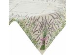 Eurofirany | Tovaglia - 140 X 180 Cm - Verde Crema Lavanda - Tovaglia Gobelin - Decorativa