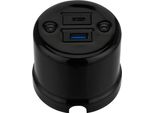 Presa Di Corrente Retro USB-A I USB-C In Porcellana Da Esterno 2 Volte I QR1 Nero