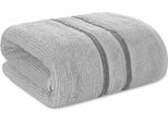 Eurofirany | Asciugamano - Asciugamano Da Bagno - 70 X 140 Cm - Argento - Morbido - Cotone