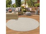 Tappeto Per Esterni Beige Rotondo Moderno E Di Facile Manutenzione Per Balconi E Terrazze Dimensioni - 120 Cm Rotondo