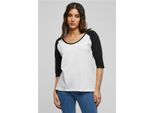 Urban Classics Donna - 3/4 Raglan Manica Lunga Weiß - S