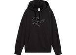 Puma Script Comfort Felpa Con Cappuccio Pullover Da Donna, Colore:Nero, Taglia:M