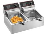 Friggitrice Elettrica, Doppia Vasca, Potenza 5000W, Tipo A (12L), Doppia Vasca