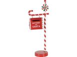 Clayre & Eef Decorazione Natalizia Cassetta Delle Lettere 20X12X51 Cm Metallo Rosso
