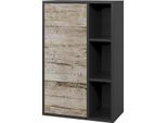 Vicco Libreria Da Parete Berno, 50.1 X 78.4 Cm Con 2 Scomparti Chiusi, Rovere Nero/Sabbia