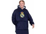 Real Madrid Cf - Felpa Con Cappuccio Per Bambini, Oversize GF1052 (146-164) (Blu Scuro)