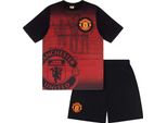 Manchester United Fc - Pigiama Con Pantaloncini Da Bambino GF866 (98) (Rosso)