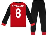 Manchester United Fc - Pigiama Con Pantaloni Lunghi Per Bambino "Bruno Fernandes 8"" GF844 (116) (Rosso/Nero)"