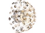Applique A Led, 6 Fiamme, Cristalli, Fumo Chiaro, D 40 Cm