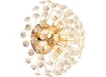Applique Led, A 6 Fiamme, Cristalli, Trasparente, Oro, D 40 Cm