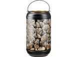 Gilde Windlicht, "Ginkgo"", Metall, Schwarz, Ve 1, H. 36 Cm, D. 20 Cm 55047"