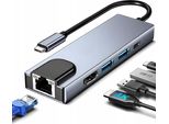 Adattatore Hub USB-C 5In1 Hdmi 4K RJ45 Lan 100Mb/S 100W Pd Usb 3.0 Dock