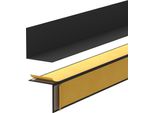 Quest Minimalist Battiscopa Autoadesivo In Pvc - Rigido, Nero, 30X30 Mm, 200 Cm