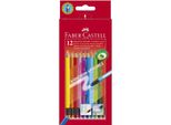 FABER-CASTELL 116612 Matita Colorata Cancellabile - 12 Colori Assortiti Con Gomma, Scatola Di Cartone