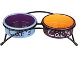 Set Di Ciotole 2 × 0,3 L/ø 12 Cm/26 × 7 × 13 Cm Grigio Chiaro/Rosa Antico/Blu Chiaro
