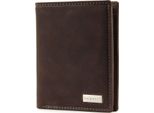 Bugatti Pelle Portafoglio City Line Coin Wallet Combi Style 13CC Metal Logo Brown Marrone