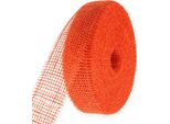 Nastro Di Iuta Arancione 5Cm X 40M - Nastro A Reticolo Per Decorazioni, Artigianato E Autunno