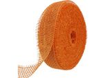Nastro Di Iuta Arancione Chiaro 5Cm 40M - Nastro In Tessuto Per Decorazioni E Artigianato