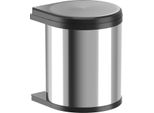 Cestino Hailo 3515031 Girevole Mono 15 Litri In Acciaio Inox Lucido Nero