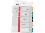Indice In Plastica A4 Esselte Maxi, Numerico 1-12, Mix Di Colori