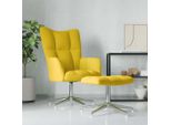 Vidaxl Poltrona Relax Con Sgabello In Velluto Giallo Senape